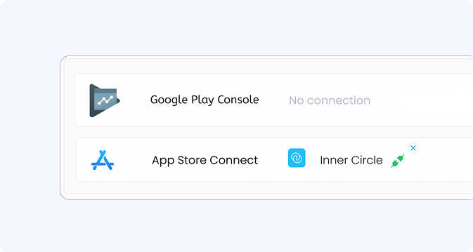 App Store and Google Play Store Connection